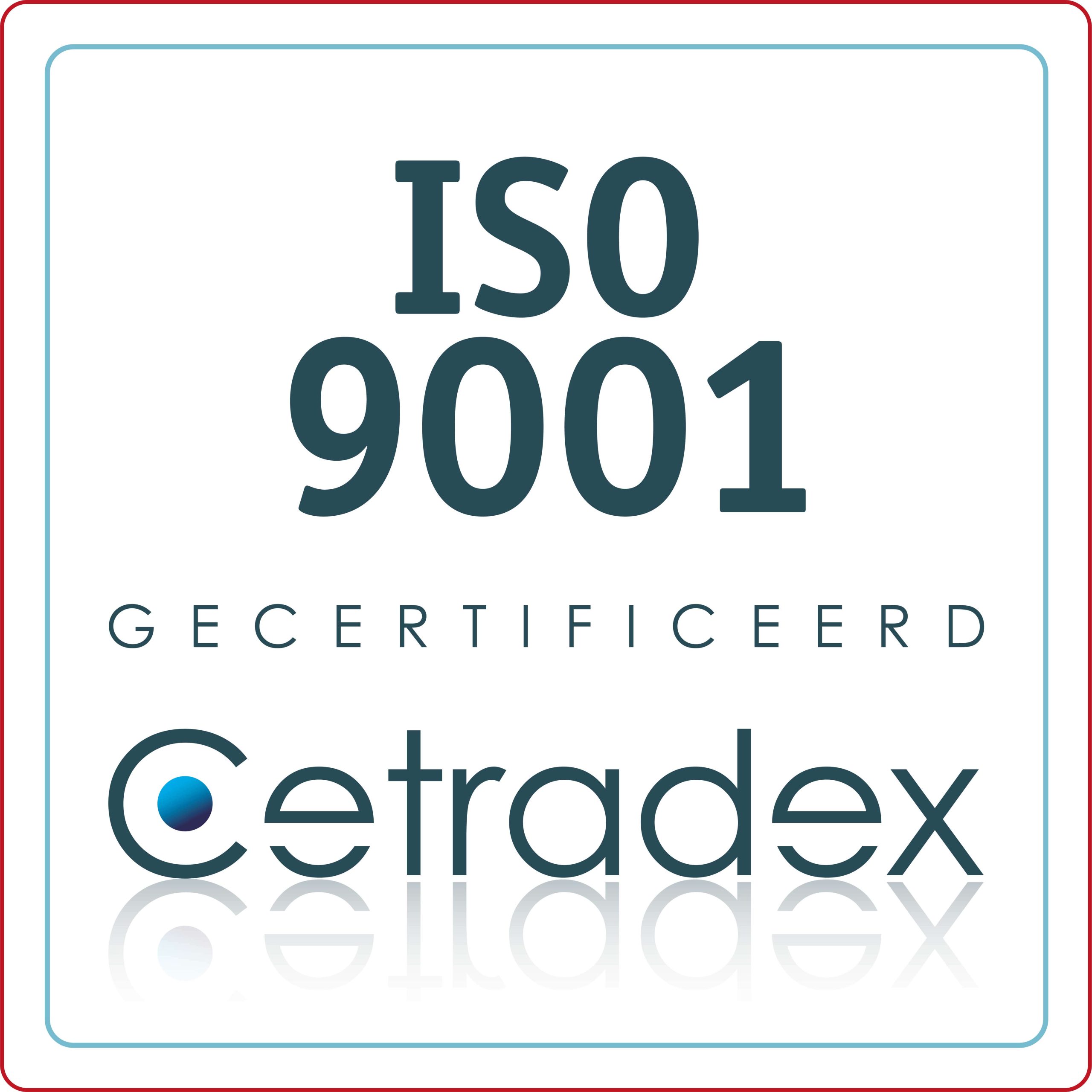 ISO 9001 Certificering - Cetradex Standaard